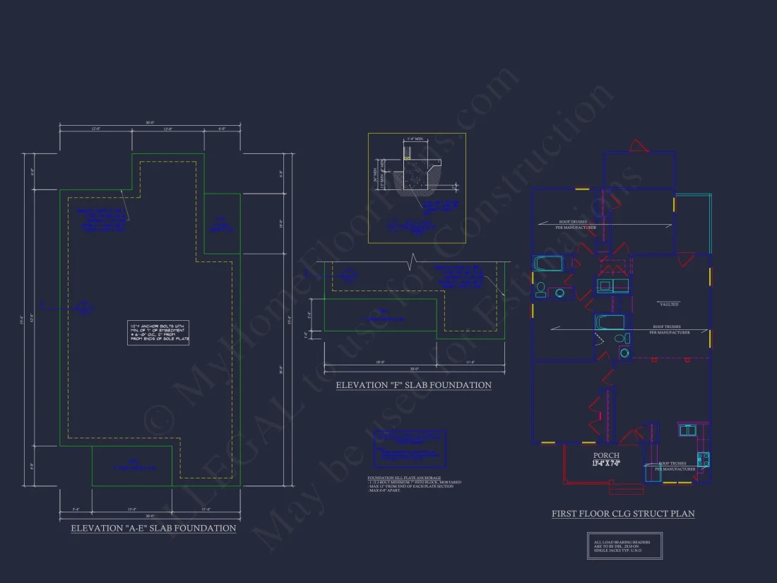 Modern Bungalow house Plan with 4 Bedrooms and CAD Designs