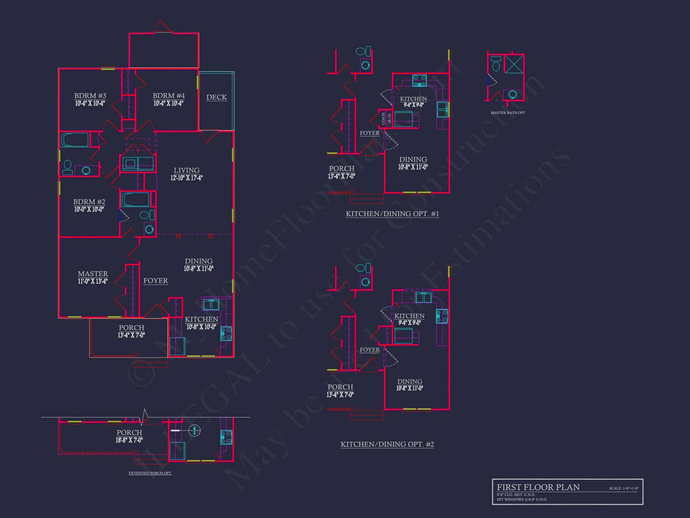 10-1038 HOUSE PLAN - Modern Bungalow House Plan with 4 Bedrooms and CAD Designs 6 Modern Bungalow house Plan with 4 Bedrooms and CAD Designs