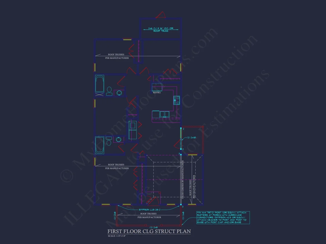 Charming 4-Bedroom Craftsman house Plan with CAD Blueprint