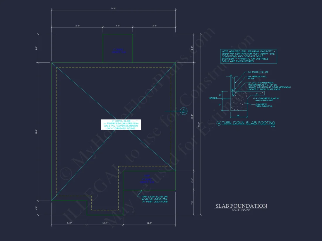 Craftsman house Floor Plan with CAD Design for 5 Bedrooms