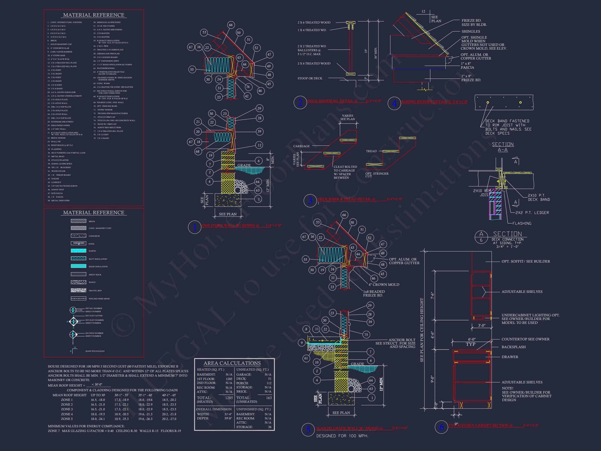 Craftsman house Floor Plan with CAD Design for 5 Bedrooms