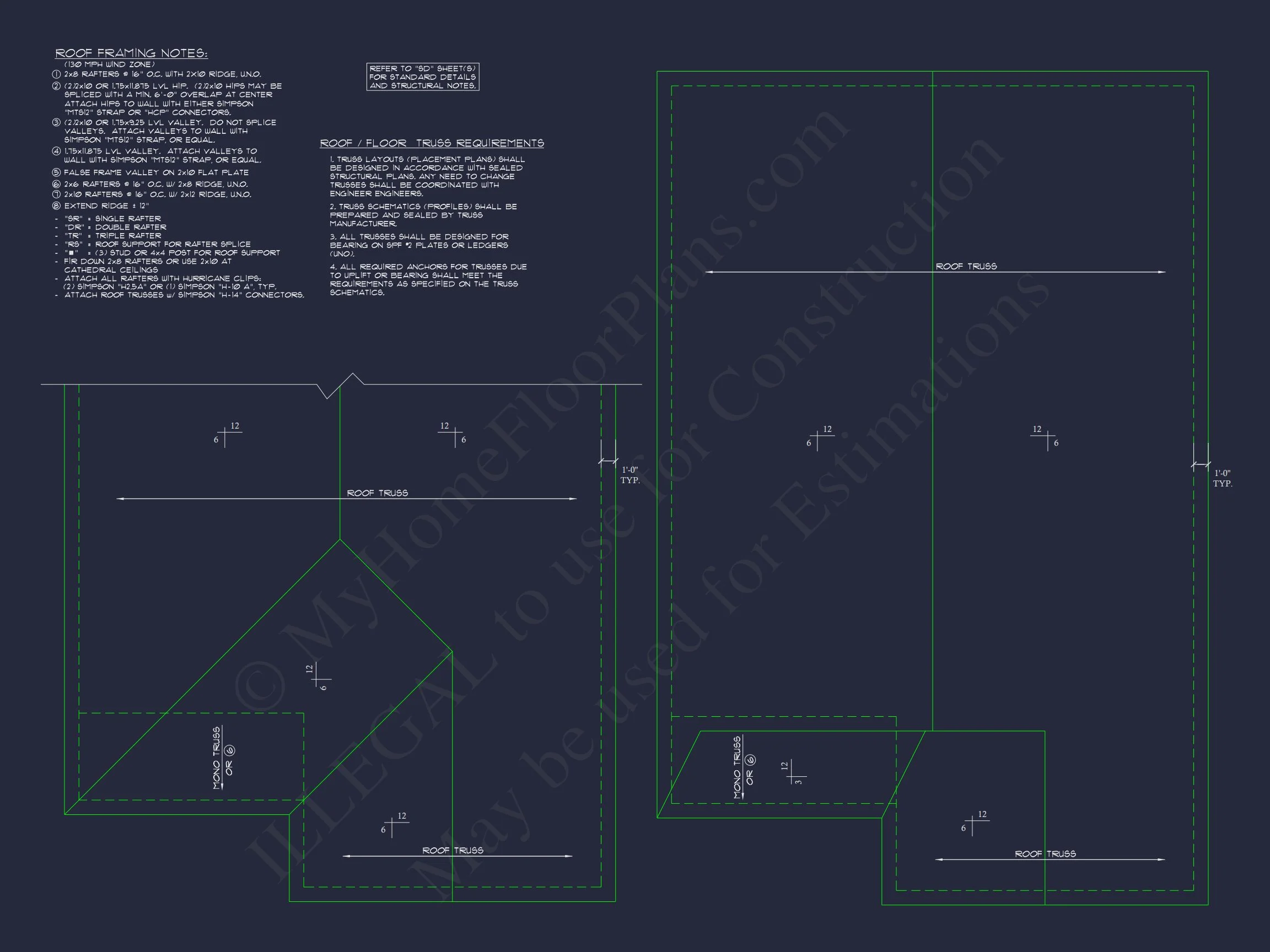 9-1878 HOUSE PLAN - Traditional Ranch Home Plan - 3-Bed, 2-Bath, 1,450 SF 11 Craftsman-Style house Plan with Open Floor Design and CAD Blueprints