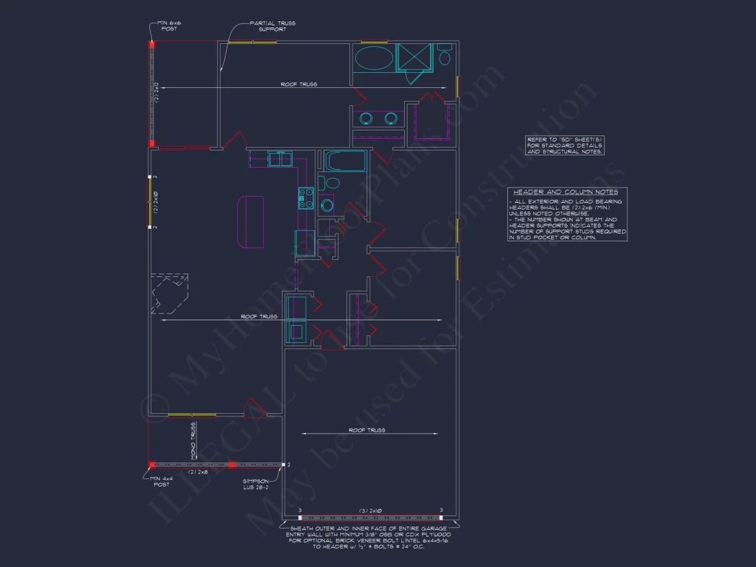 Craftsman-Style house Plan with Open Floor Design and CAD Blueprints