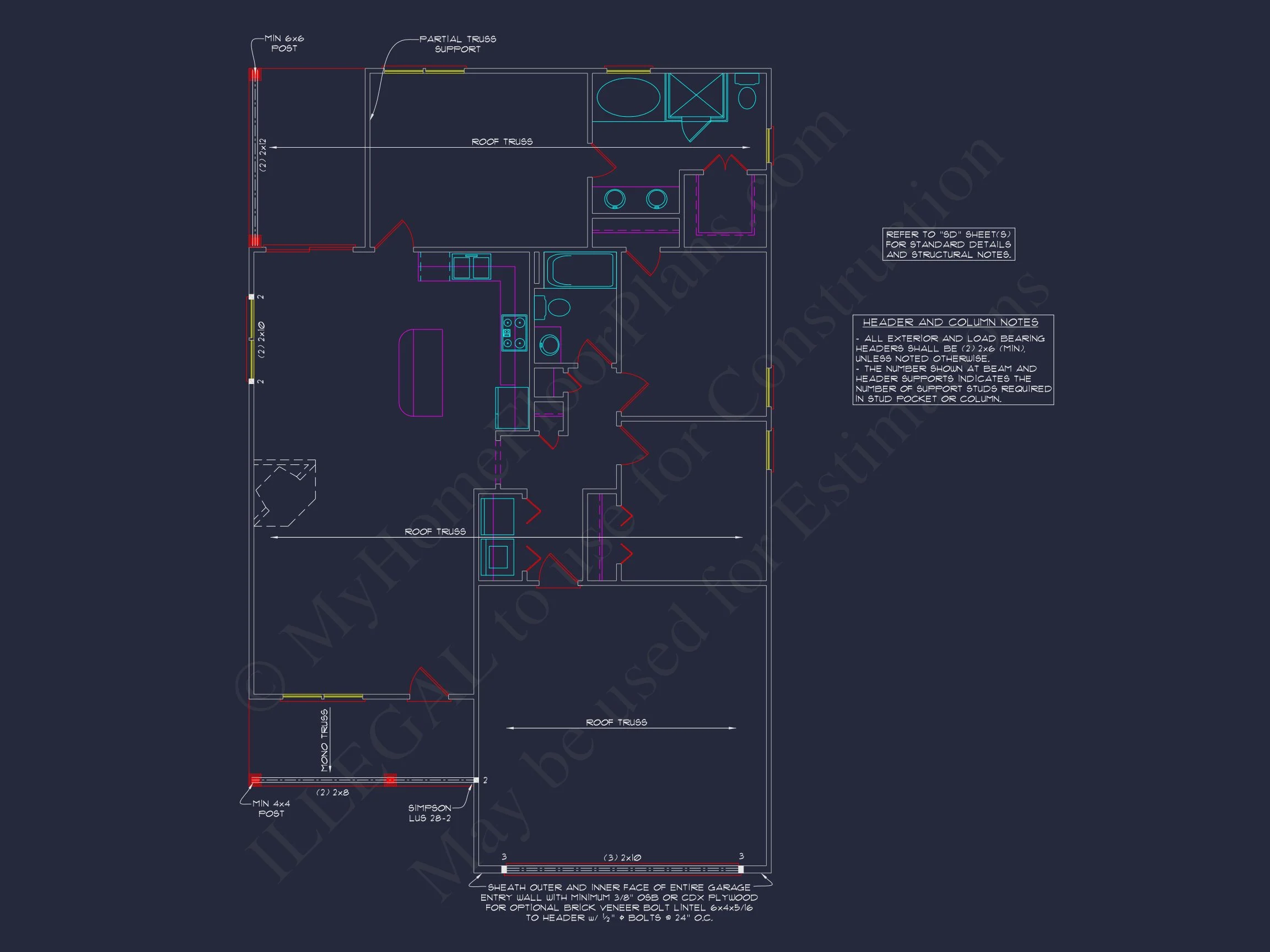 9-1878 HOUSE PLAN - Traditional Ranch Home Plan - 3-Bed, 2-Bath, 1,450 SF 10 Craftsman-Style house Plan with Open Floor Design and CAD Blueprints