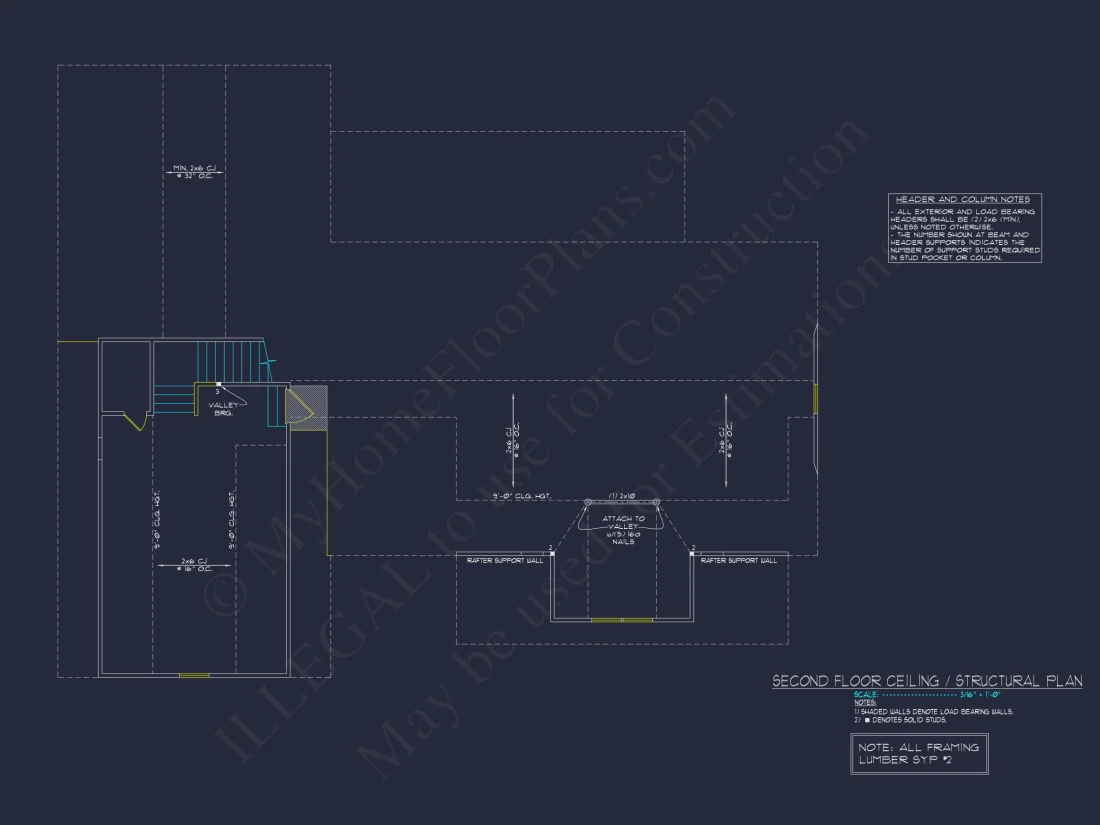 Craftsman house Plan: 3 Beds, 2 Baths, CAD Blueprint Designs
