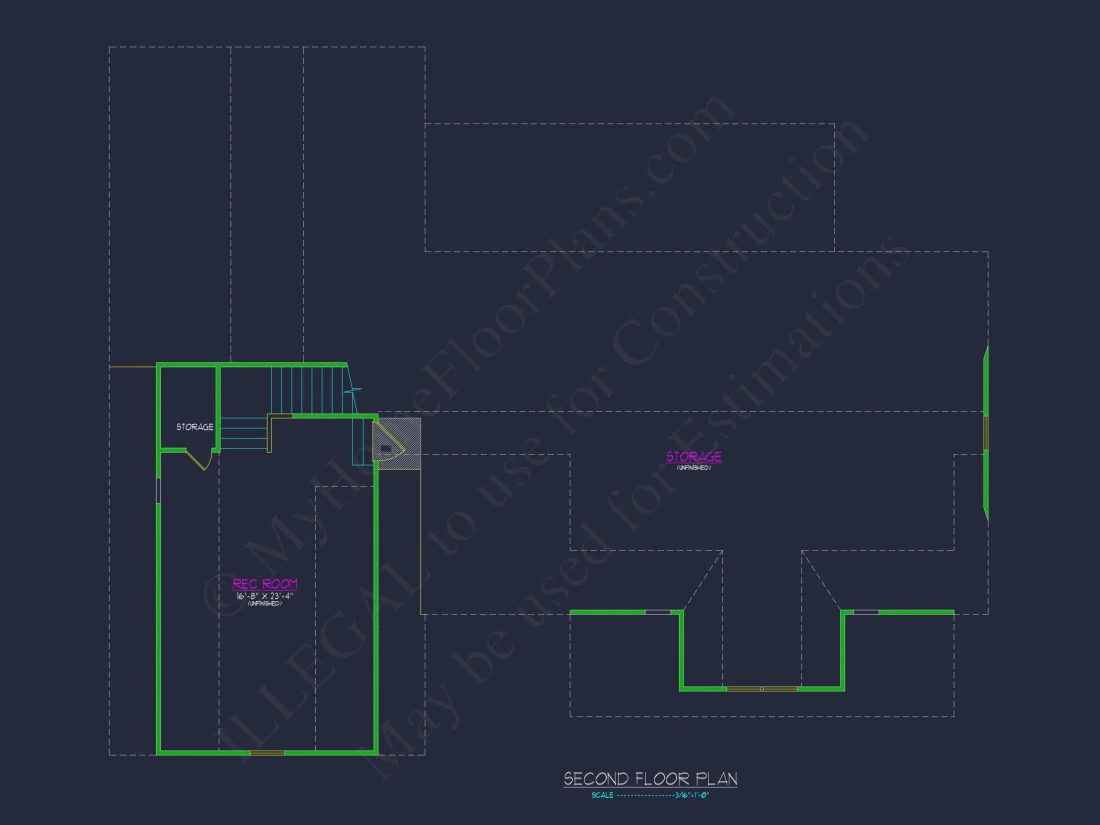 Craftsman house Plan: 3 Beds, 2 Baths, CAD Blueprint Designs