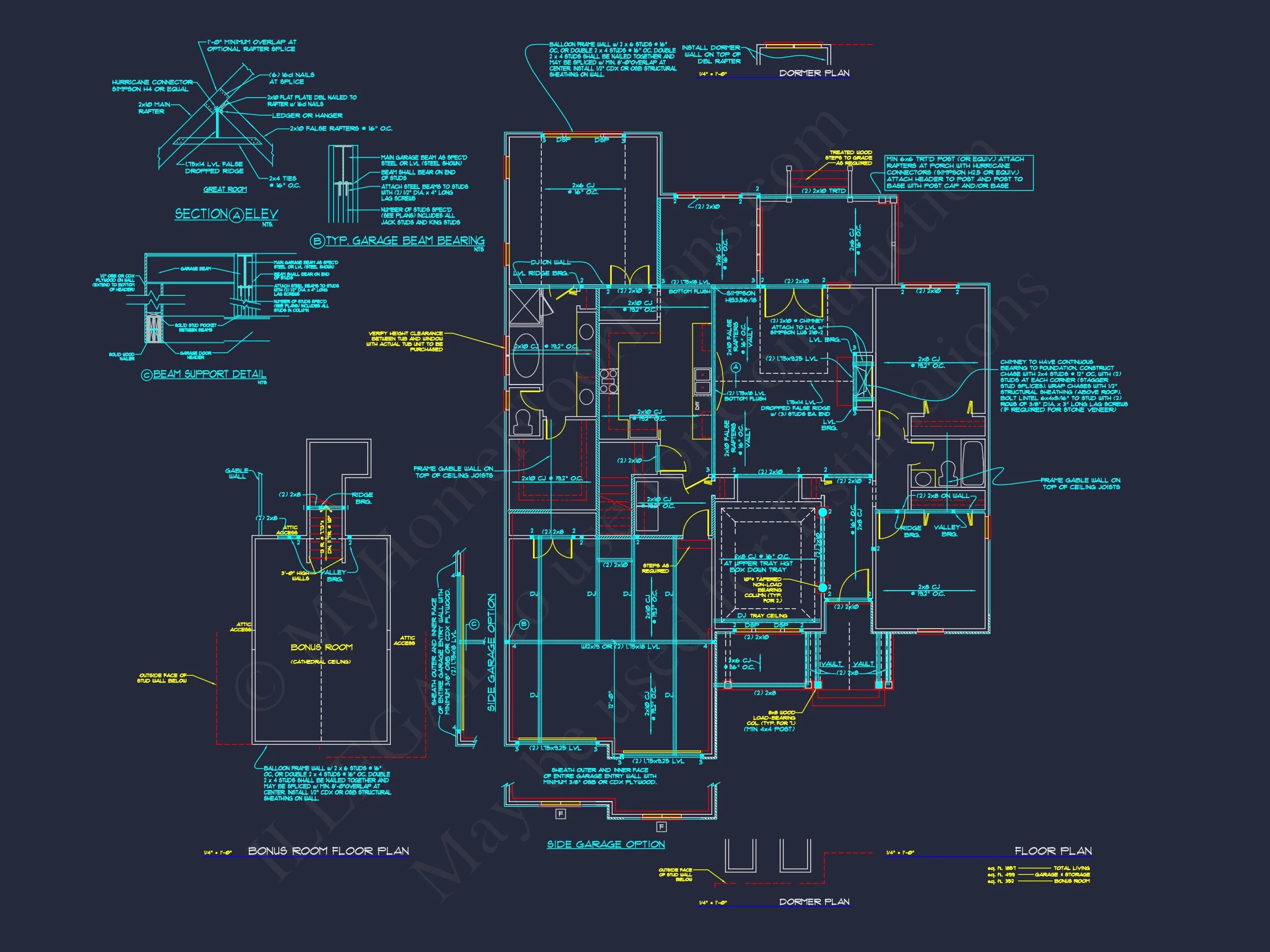 Craftsman house Plan with Open Floor Blueprint Designs