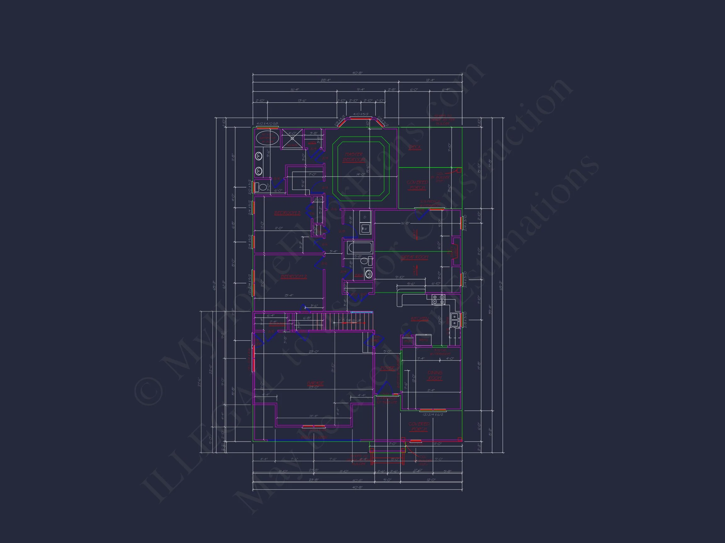 Craftsman house Floor Plan - CAD Blueprint for Modern Designs