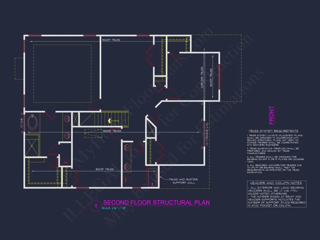 2-Story Craftsman house Plan with 4 Bedrooms and Open Floor Plan