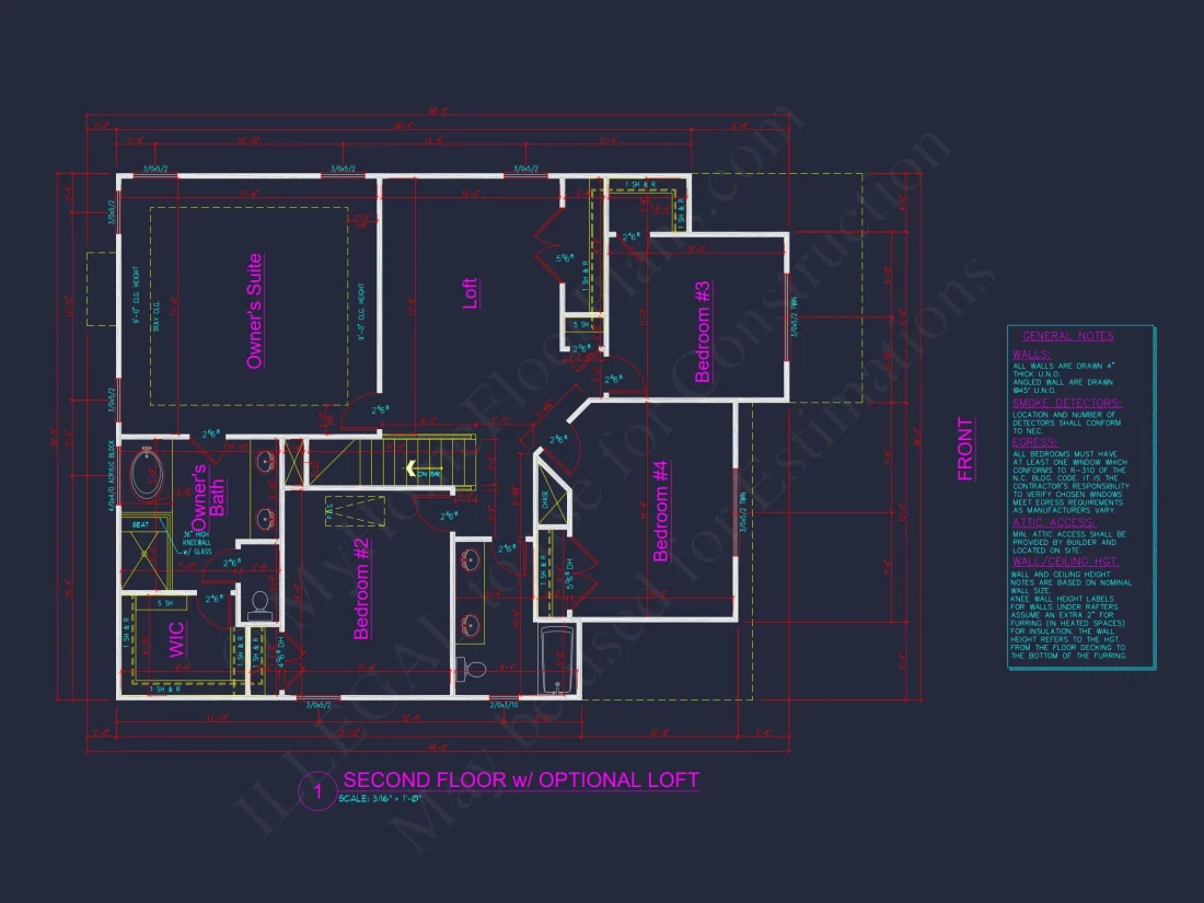 2-Story Craftsman house Plan with 4 Bedrooms and Open Floor Plan
