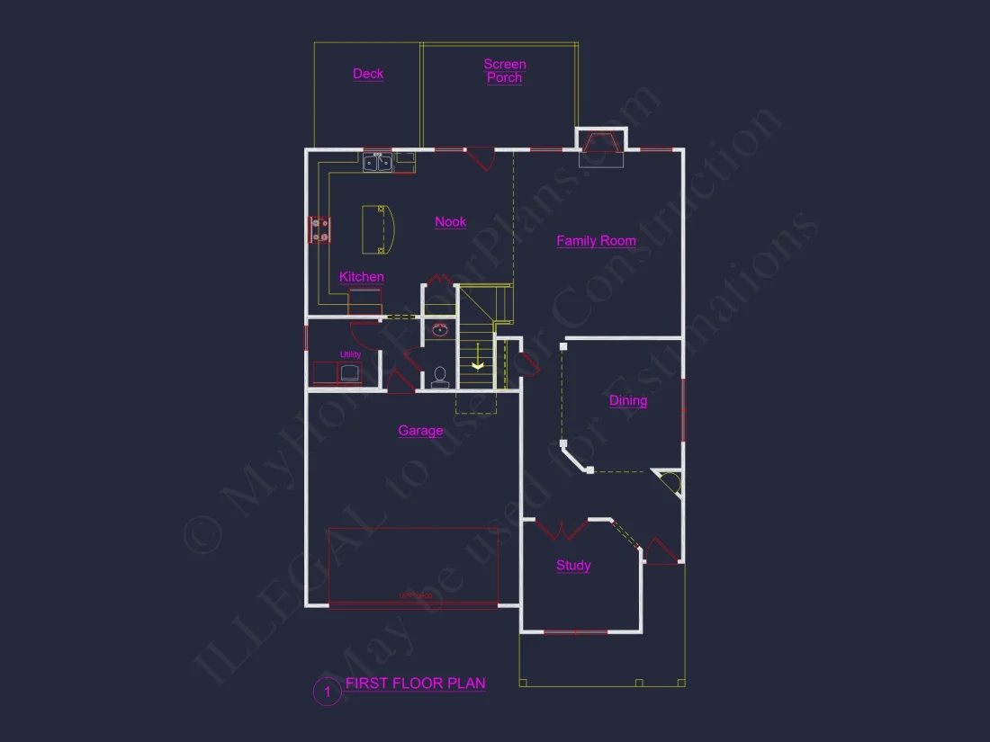 2-Story Craftsman house Plan with 4 Bedrooms and Open Floor Plan
