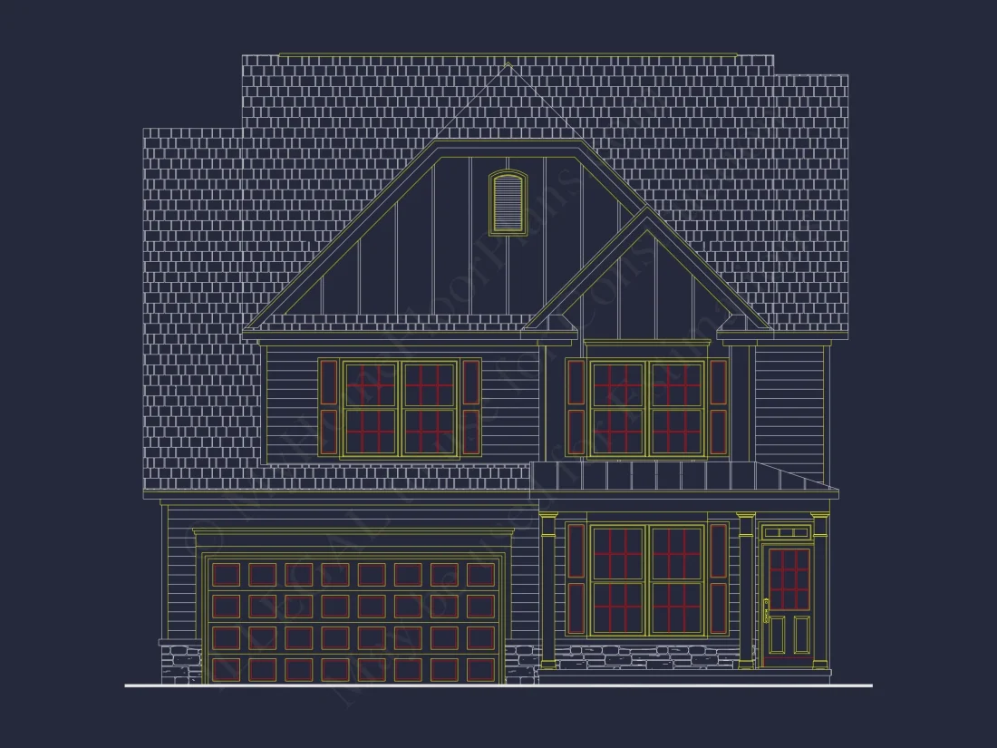 2-Story Craftsman house Plan with 4 Bedrooms and Open Floor Plan