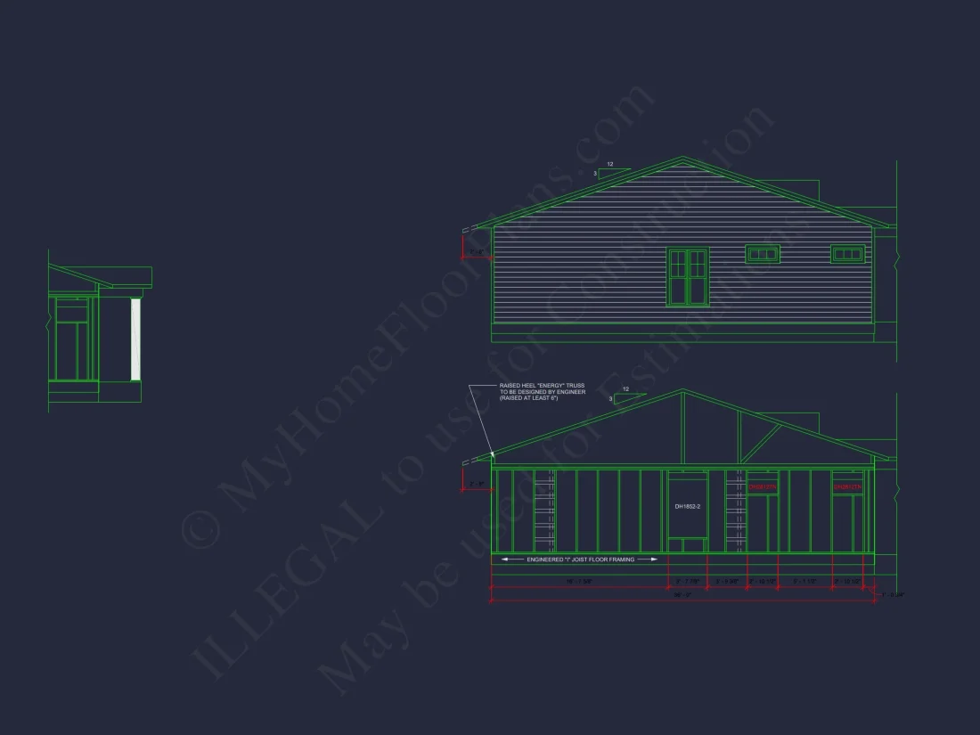 Modern Craftsman house Plan with 2 Bedrooms and Floor Plan