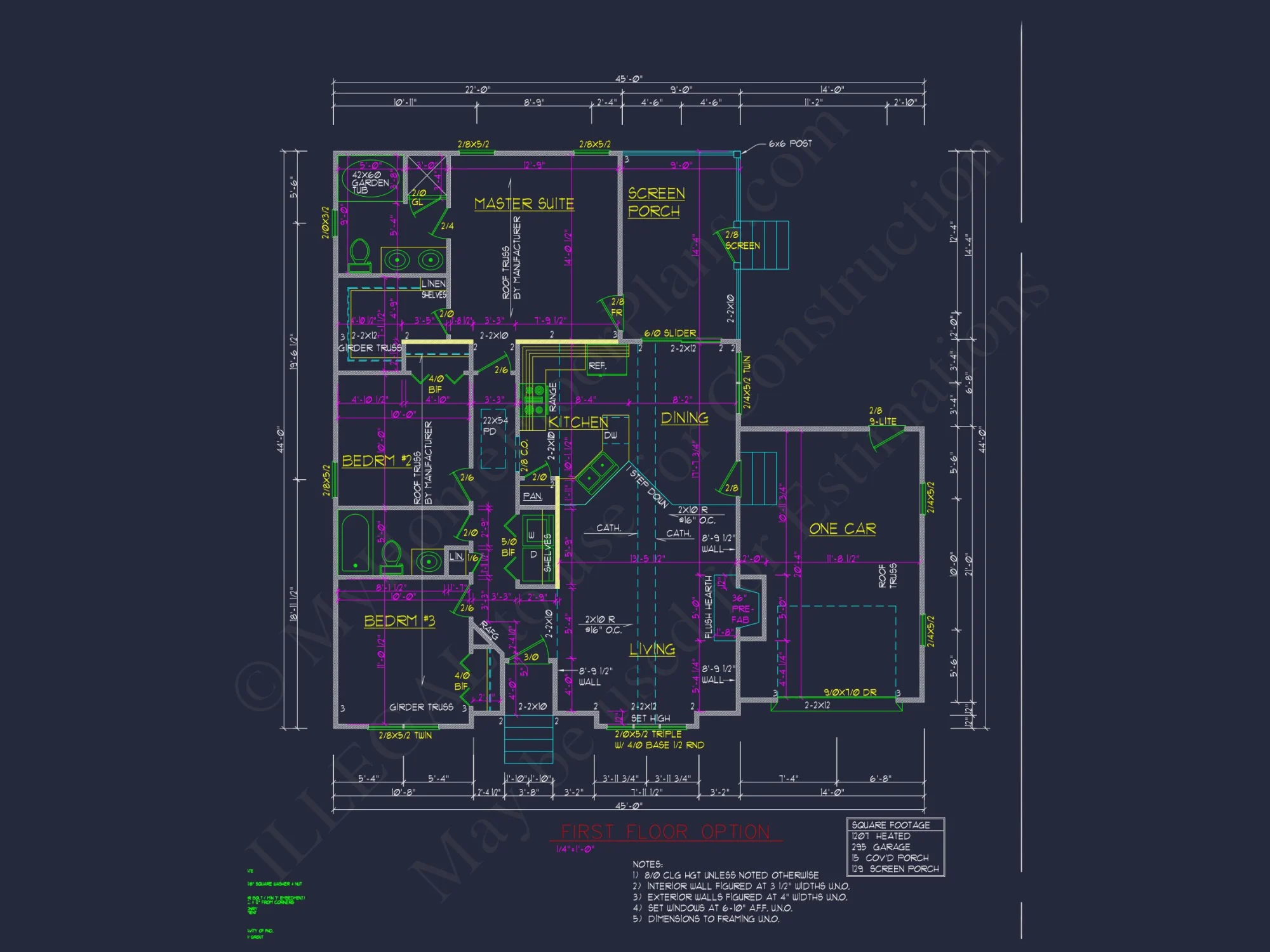 Charming 1-Story house Plan with 3 Bedrooms and 1-Car Garage