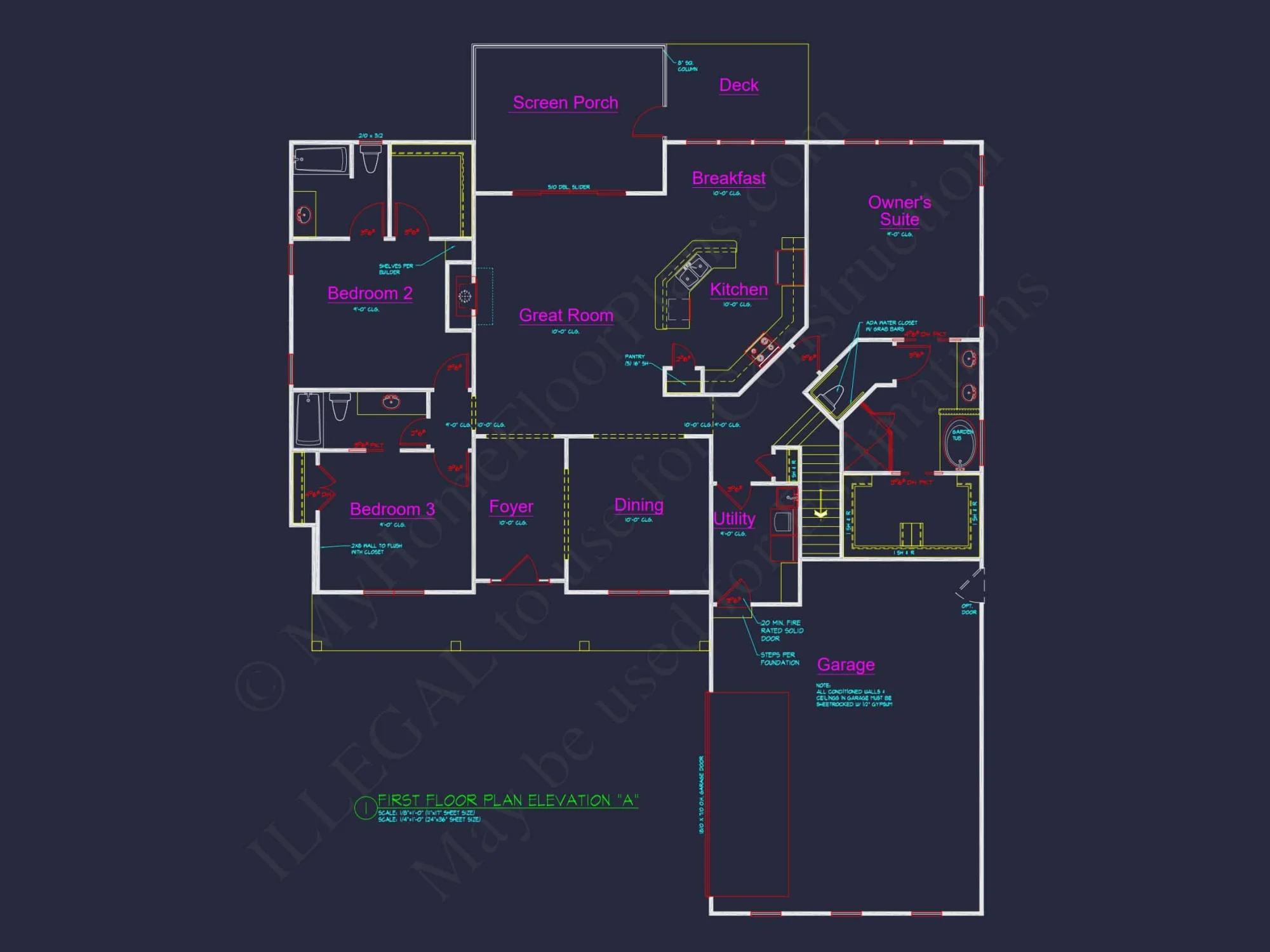 Craftsman house plan floor plan blueprint CAD designs