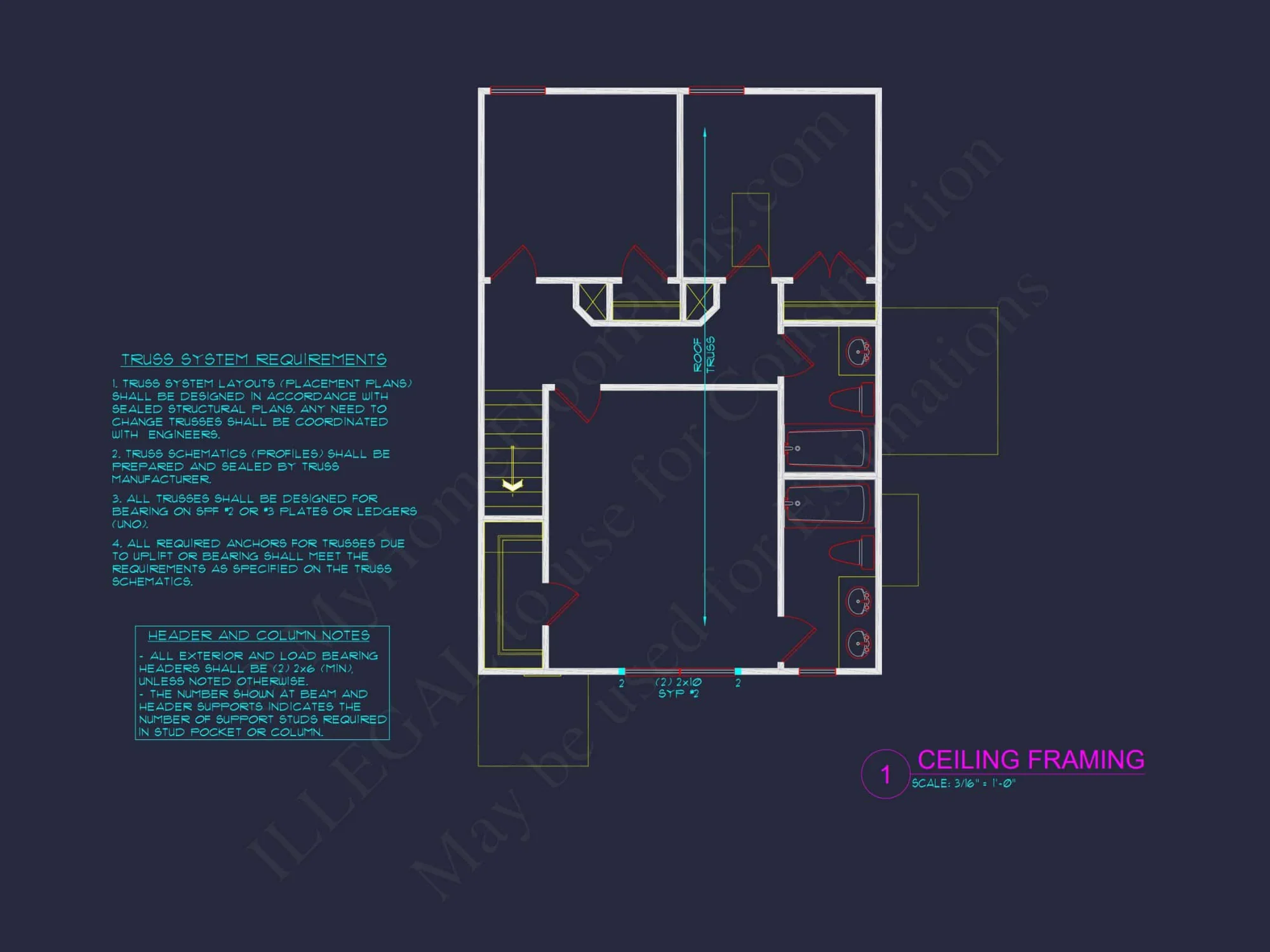 Modern 2-Story house Plan with Open Floor Plan - 3 Beds, 2 Baths, & Garage