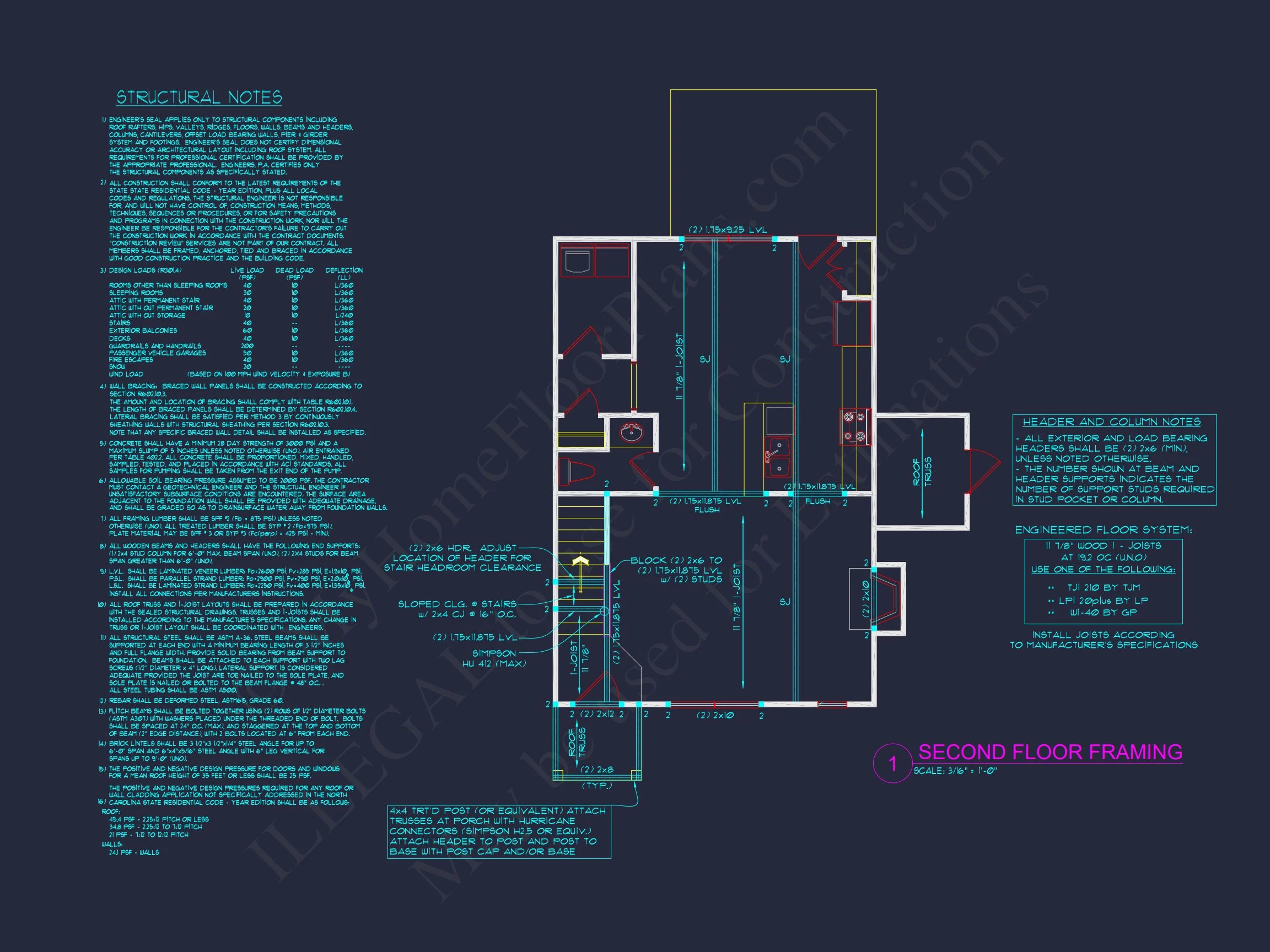 Modern 2-Story house Plan with Open Floor Plan - 3 Beds, 2 Baths, & Garage