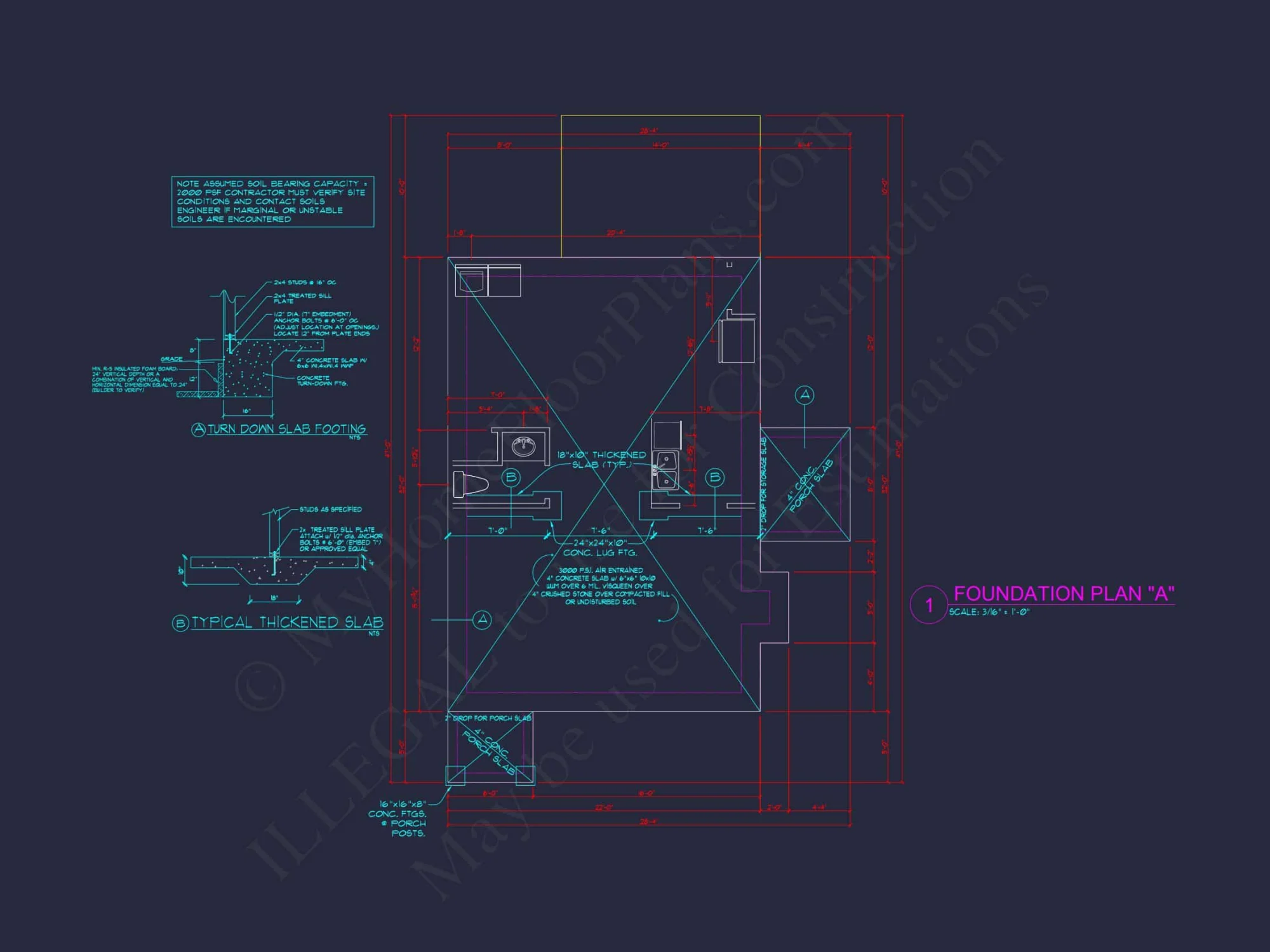 Modern 2-Story house Plan with Open Floor Plan - 3 Beds, 2 Baths, & Garage
