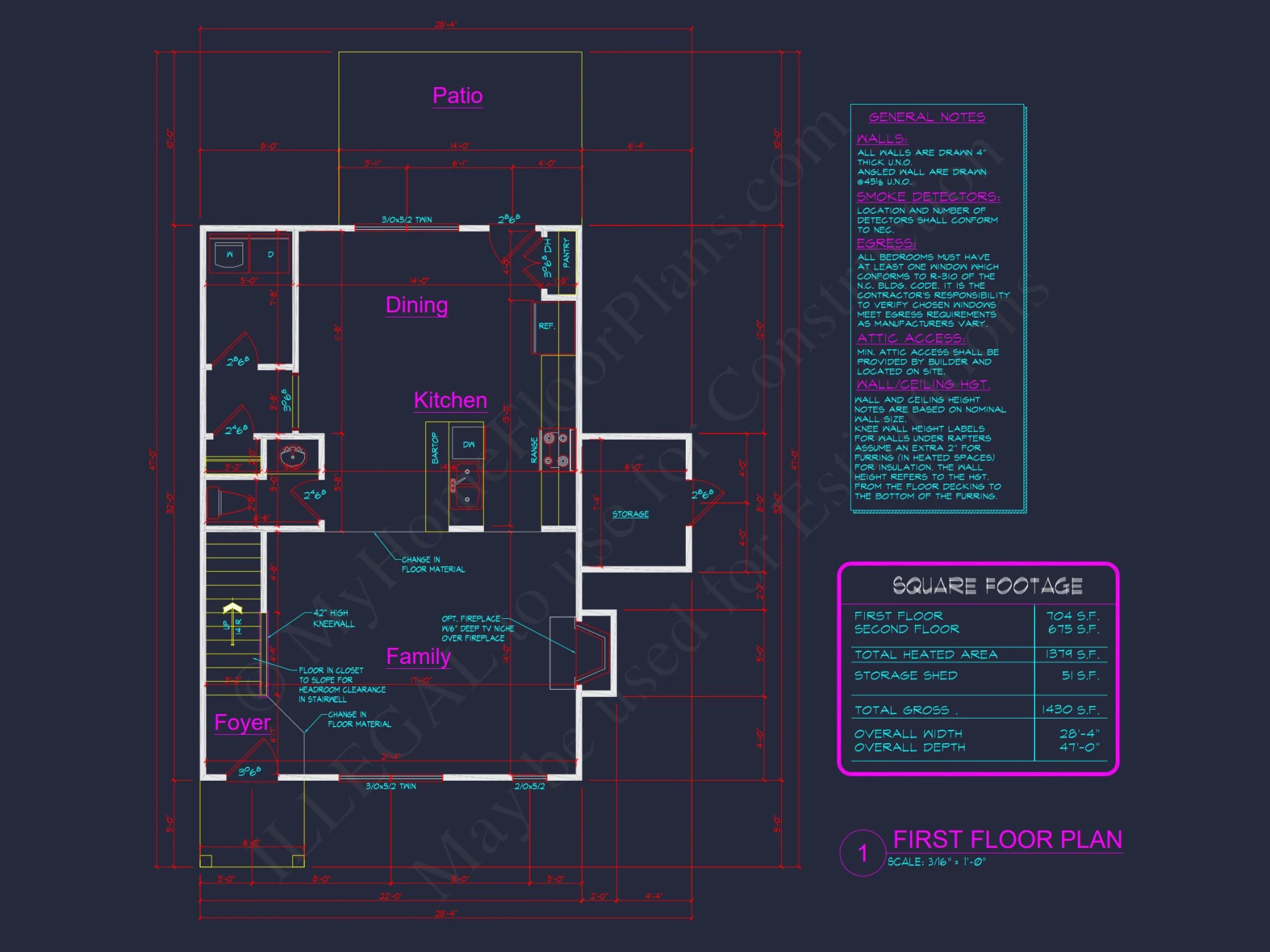 Modern 2-Story house Plan with Open Floor Plan - 3 Beds, 2 Baths, & Garage