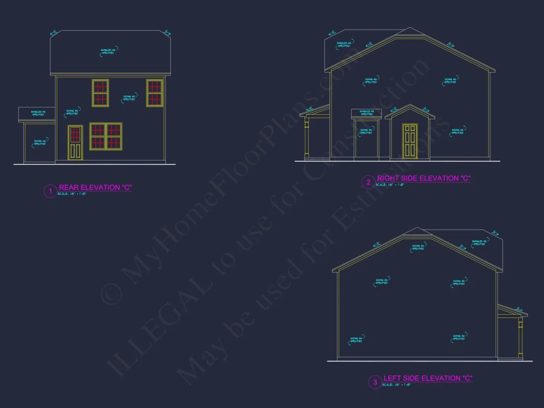 Modern 2-Story house Plan with Open Floor Plan - 3 Beds, 2 Baths, & Garage