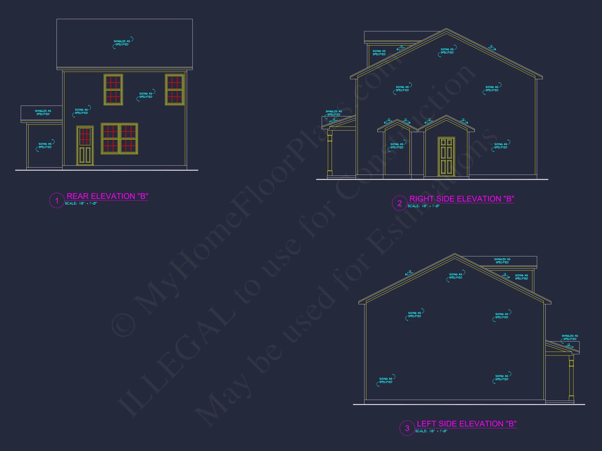 Modern 2-Story house Plan with Open Floor Plan - 3 Beds, 2 Baths, & Garage