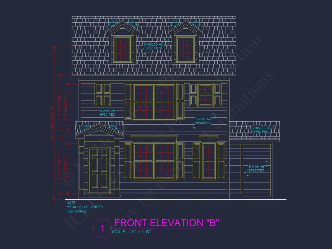Modern 2-Story house Plan with Open Floor Plan - 3 Beds, 2 Baths, & Garage