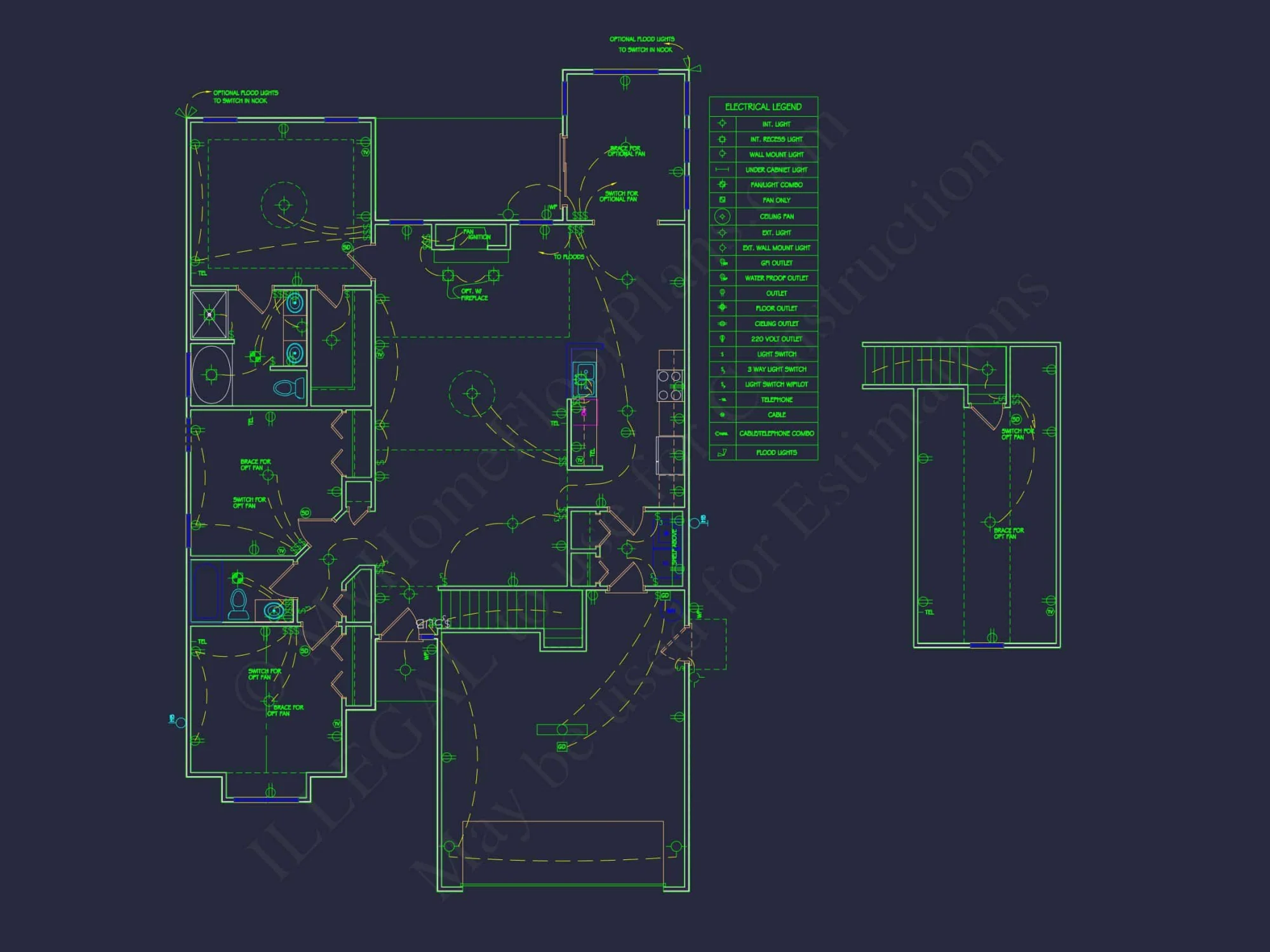 Modern Craftsman house Plan with 2 Floors & 3 Bedrooms