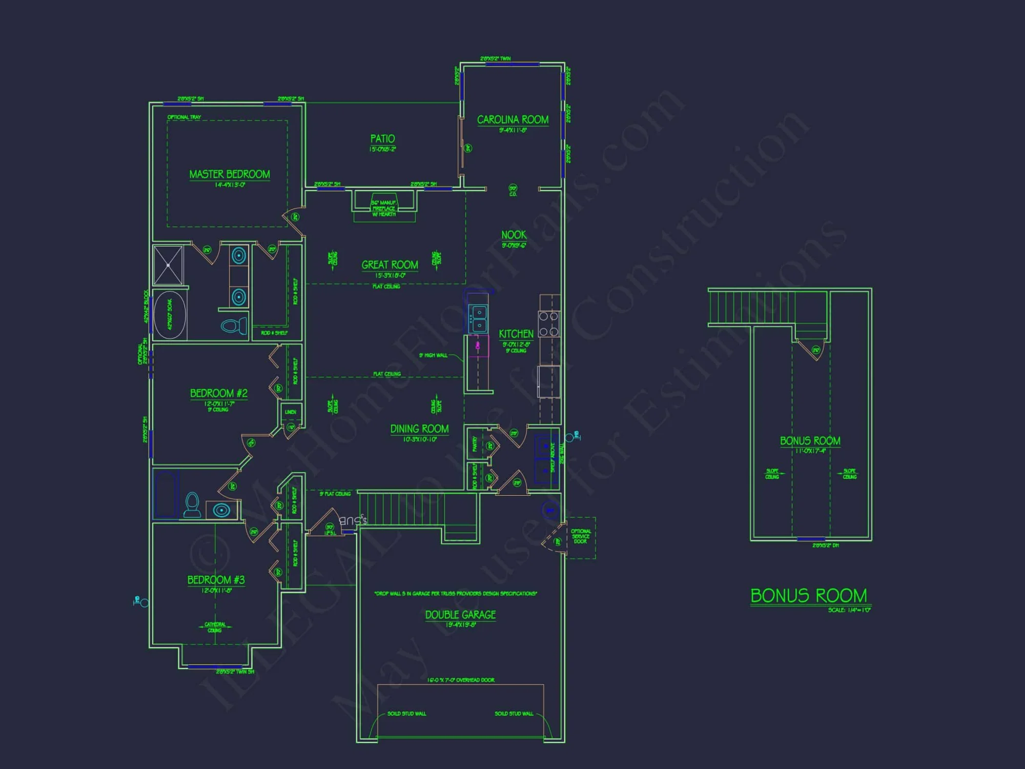 Modern Craftsman house Plan with 2 Floors & 3 Bedrooms
