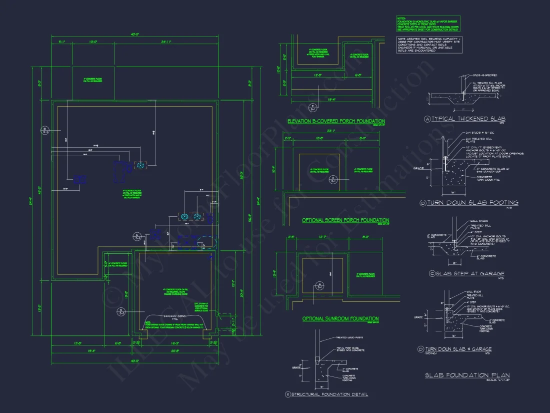 Traditional Ranch house Plan with CAD Blueprint Designs