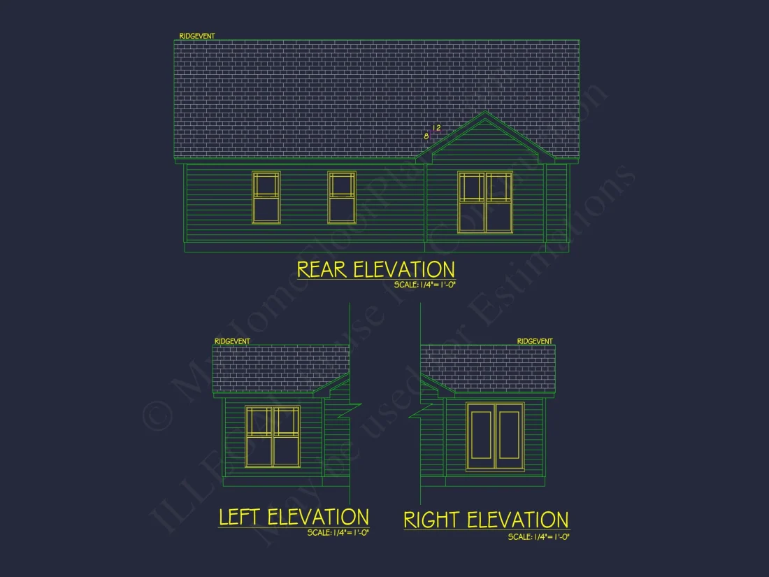 Traditional Ranch house Plan with CAD Blueprint Designs