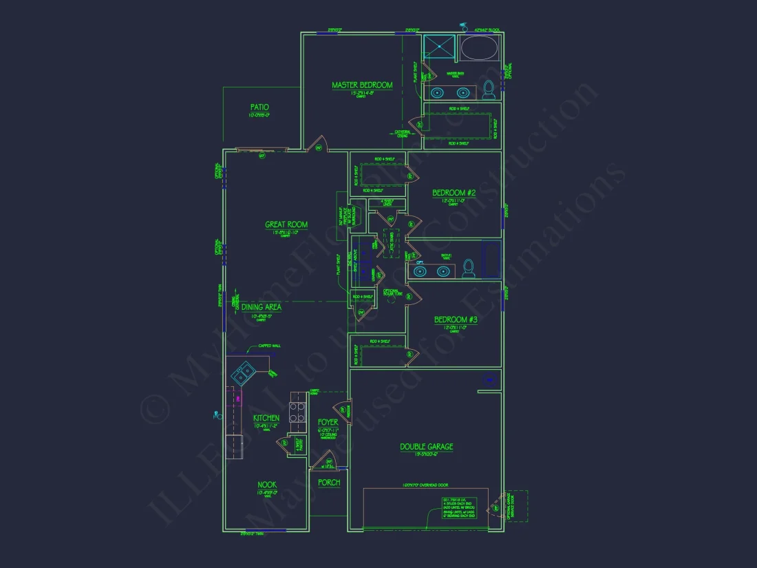 Craftsman house Plan with Open Floor CAD Designs and Features