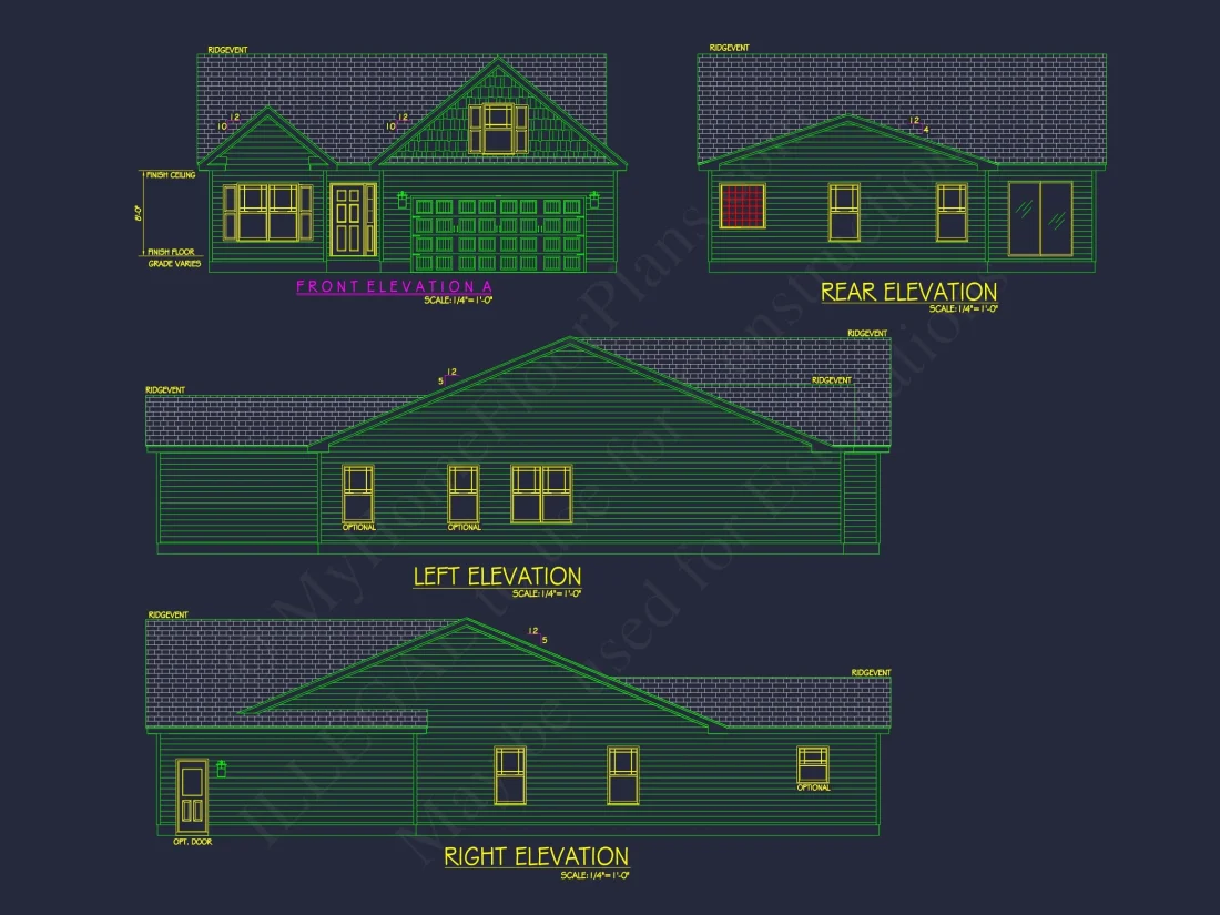 Craftsman house Plan with Open Floor CAD Designs and Features