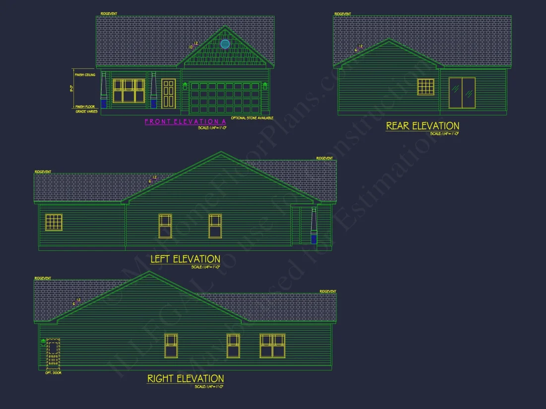 Craftsman house Plan with Open Floor Layout & CAD Designs