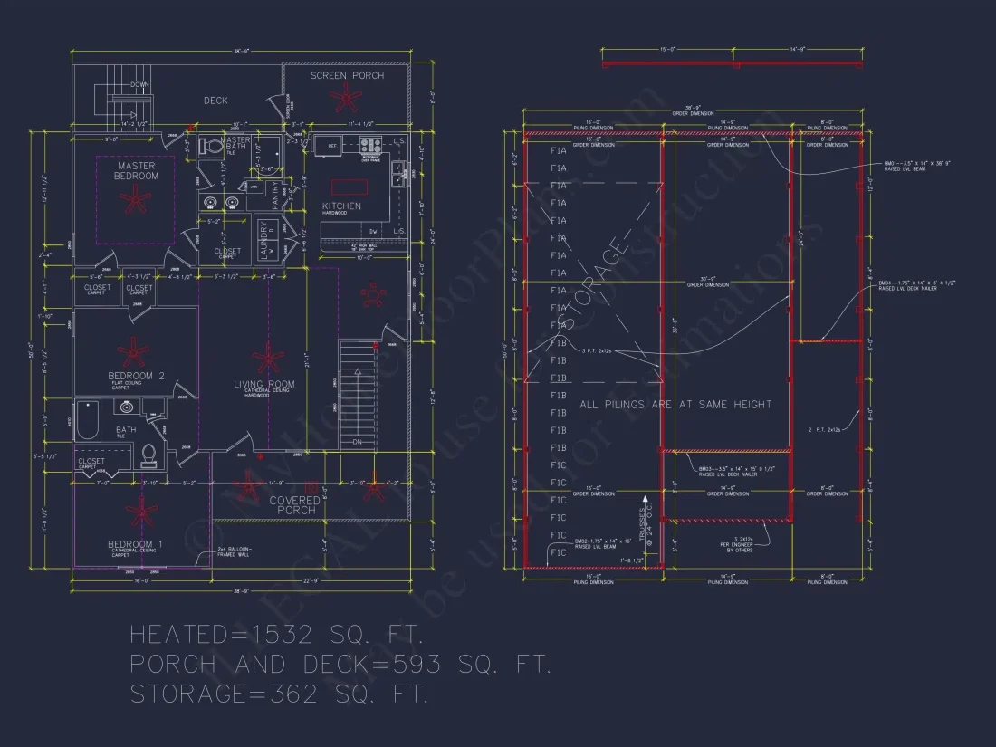 Modern Beach house Plan with 3 Beds and Open Floor Design