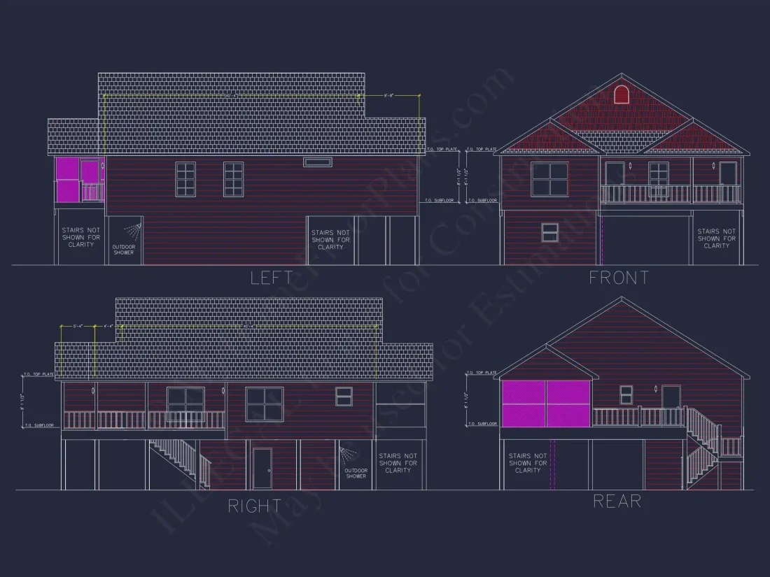 Modern Beach house Plan with 3 Beds and Open Floor Design