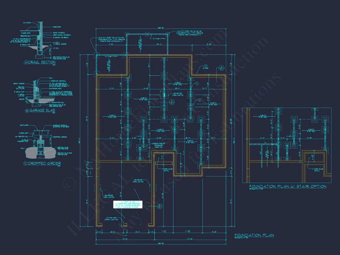 Craftsman house Floor Plan: 1, 943 Sq Ft with CAD Designs