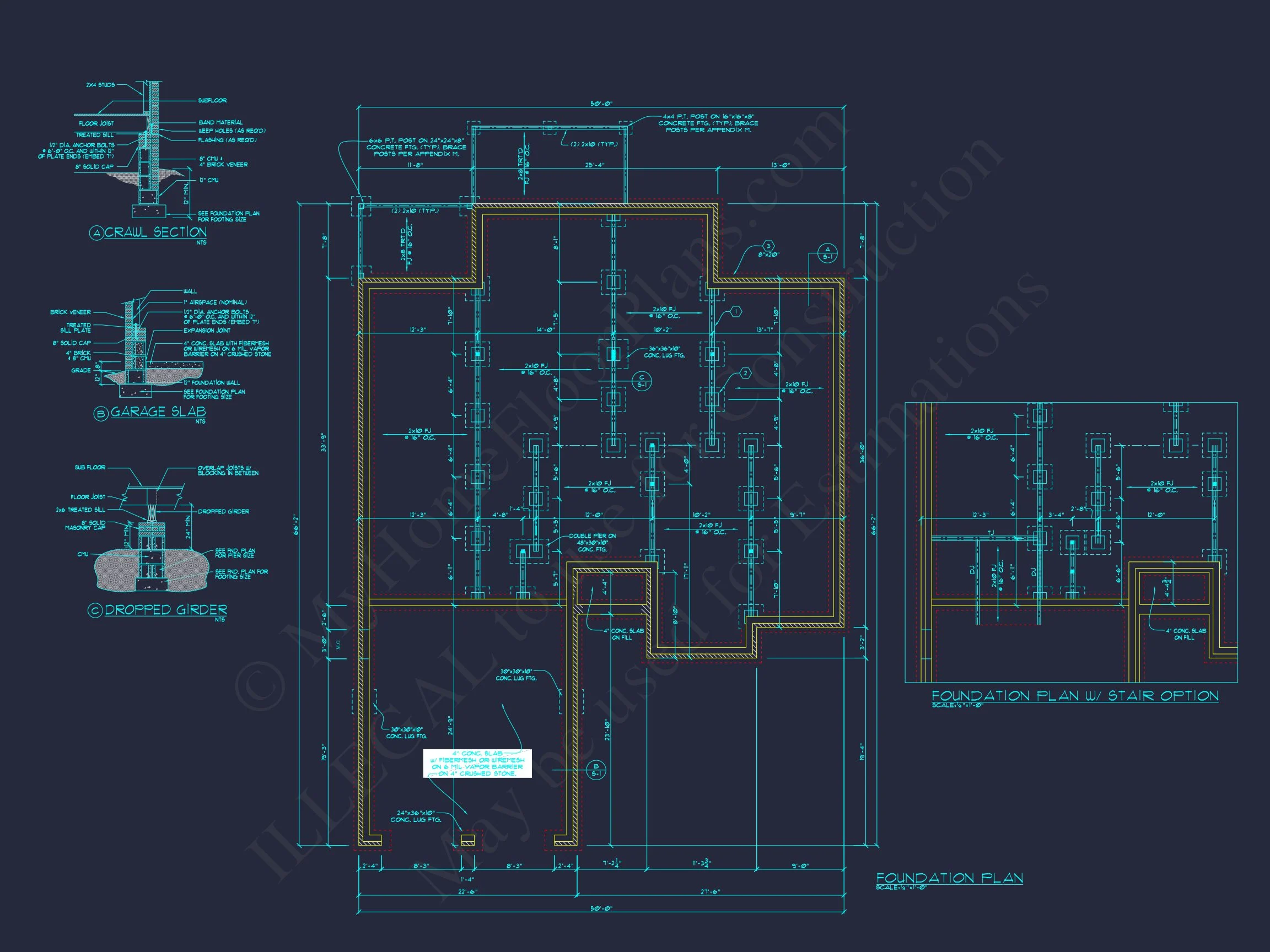 Craftsman house Floor Plan: 1, 943 Sq Ft with CAD Designs