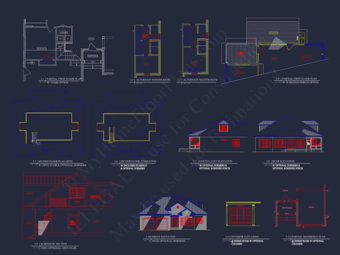 Craftsman house Floor Plan: 1, 943 Sq Ft with CAD Designs