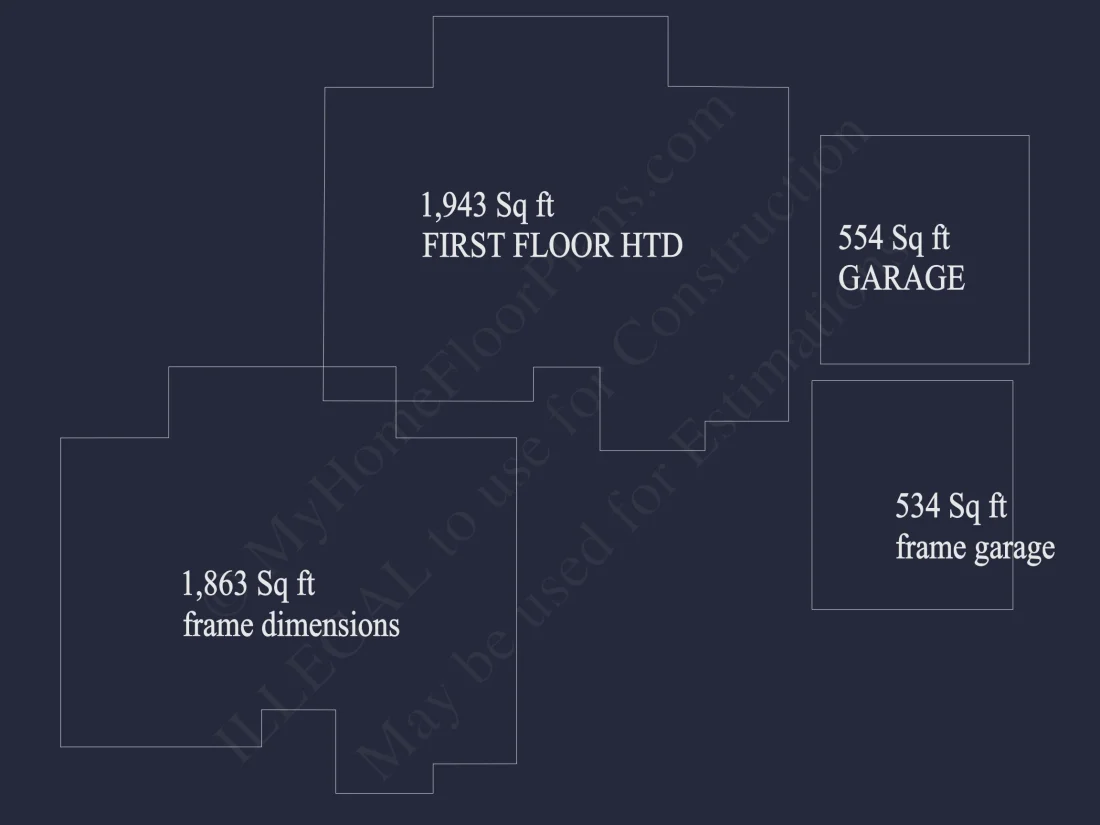 Craftsman house Floor Plan: 1, 943 Sq Ft with CAD Designs