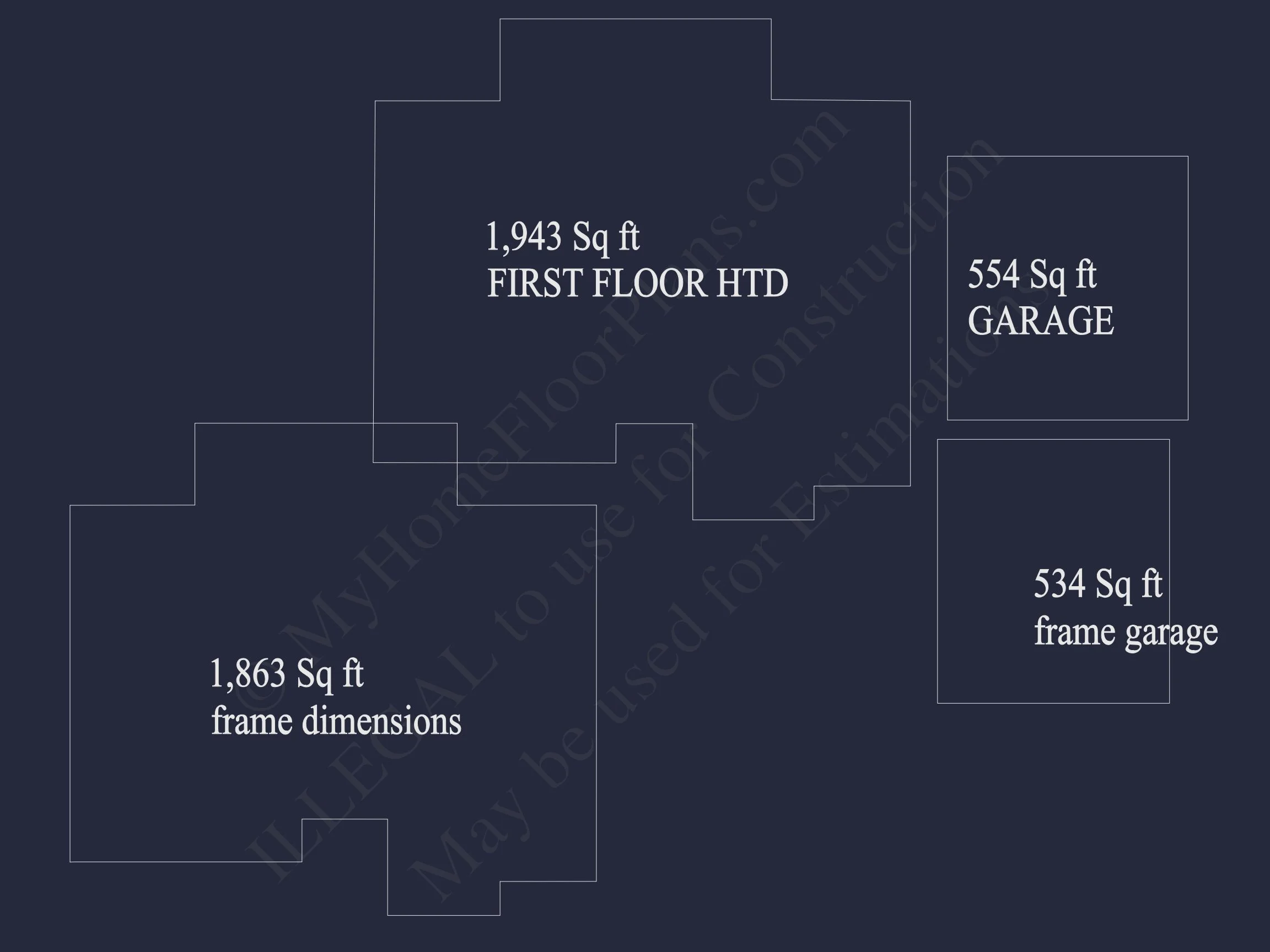 Craftsman house Floor Plan: 1, 943 Sq Ft with CAD Designs
