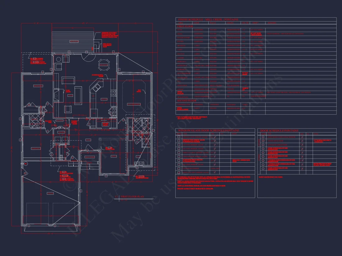 Craftsman house Floor Plan: 1, 943 Sq Ft with CAD Designs