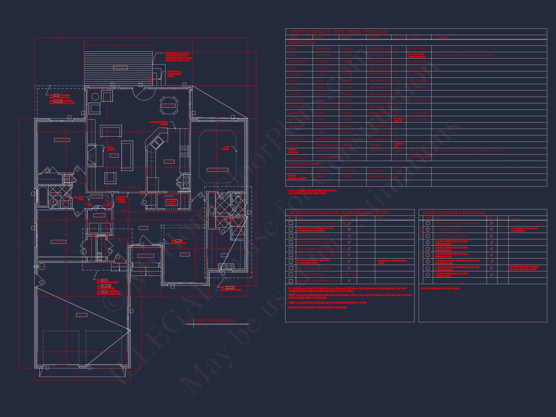 Craftsman house Floor Plan: 1, 943 Sq Ft with CAD Designs