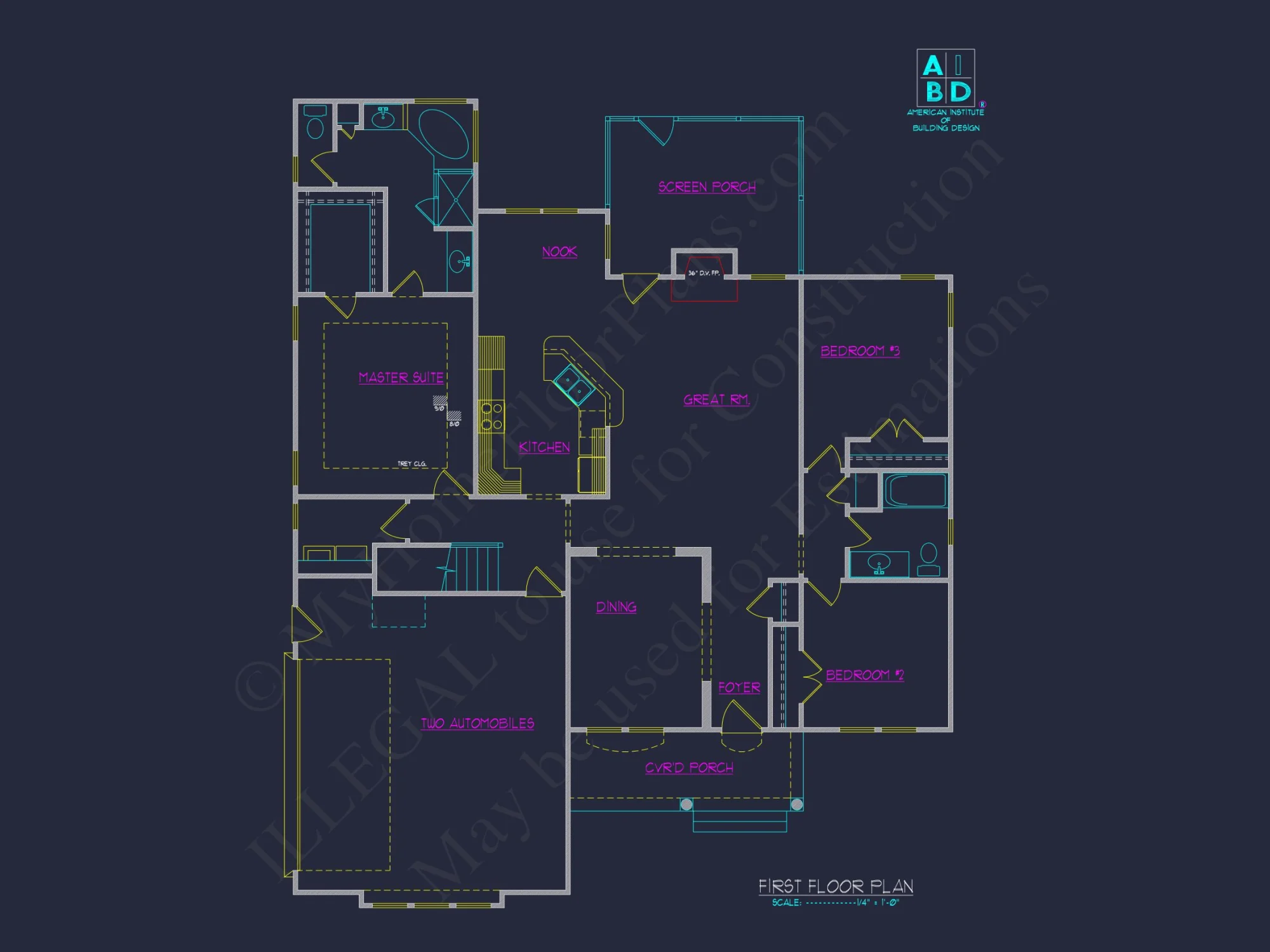 Modern Craftsman house Plan with 2 Floors & 3 Bedrooms