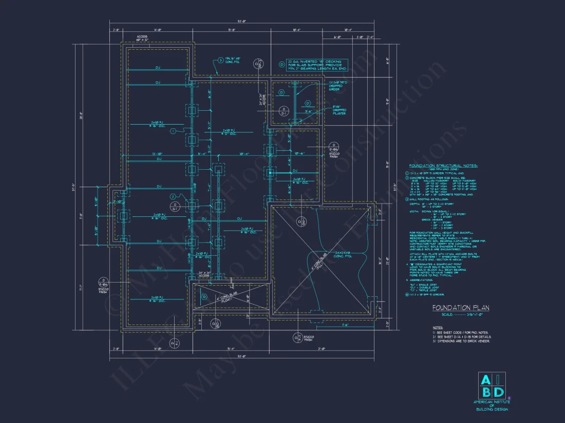 Beautiful house Plan with 2-Story CAD Designs & 3 Bedrooms