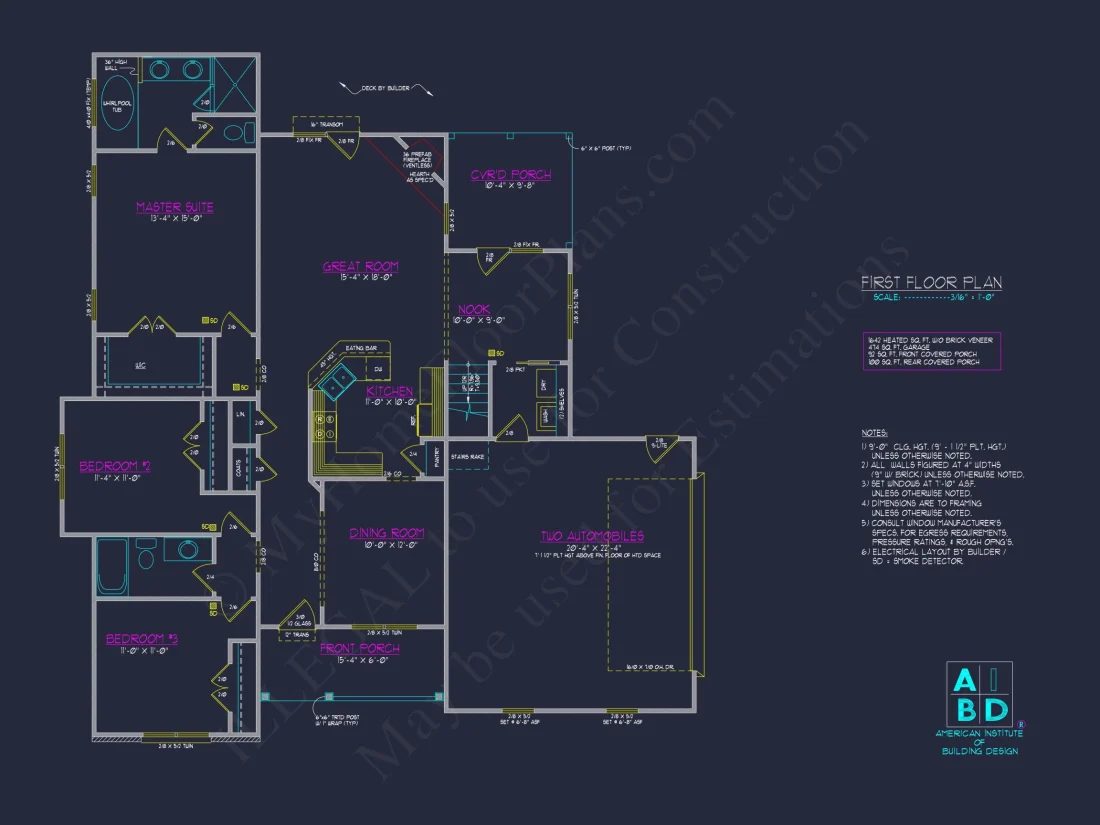 Beautiful house Plan with 2-Story CAD Designs & 3 Bedrooms