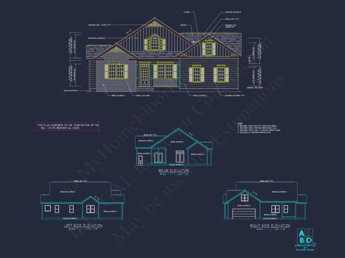 Beautiful house Plan with 2-Story CAD Designs & 3 Bedrooms