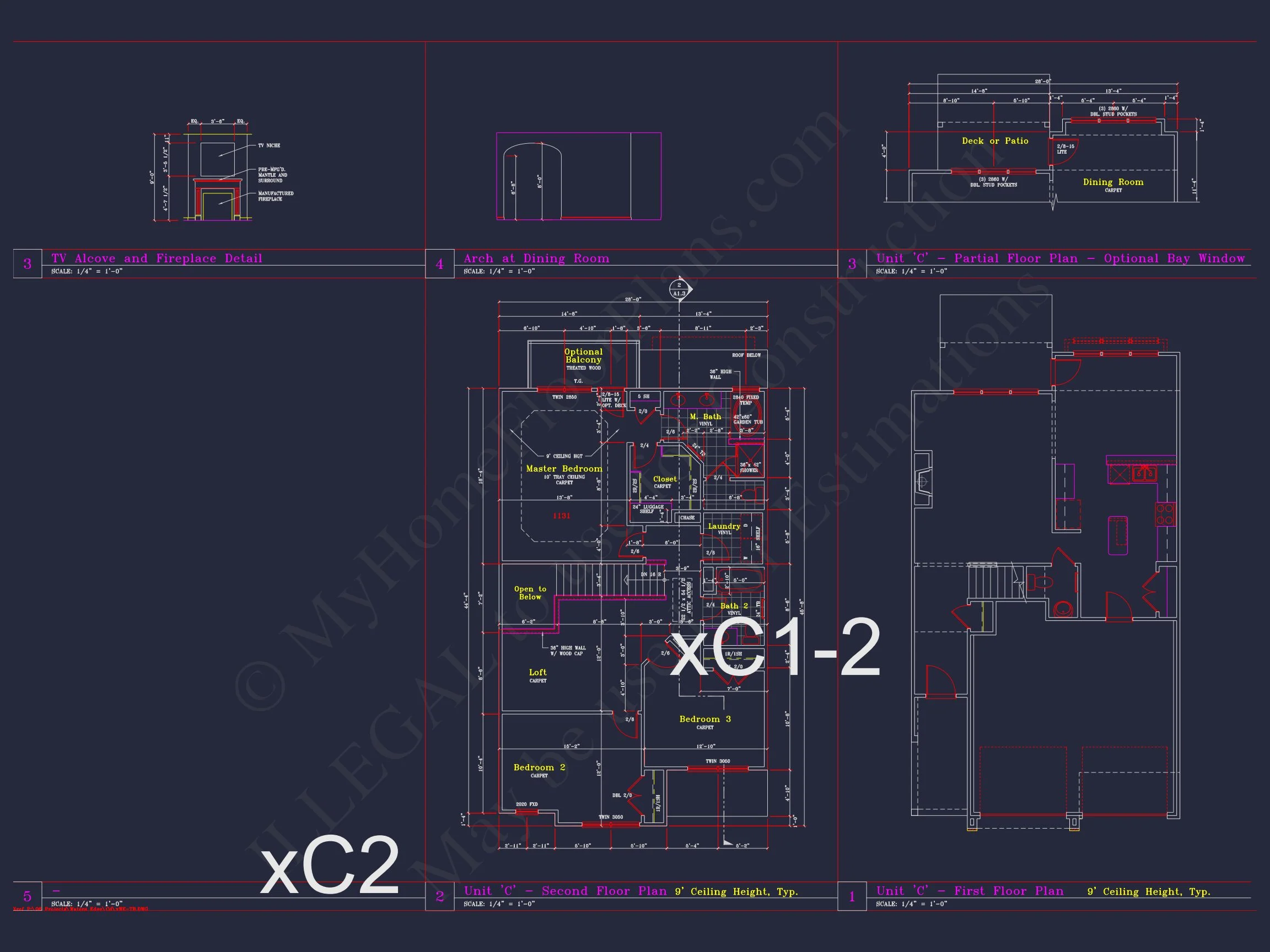 Stylish 2-Bedroom Townhome Blueprint - 2-Story CAD Design