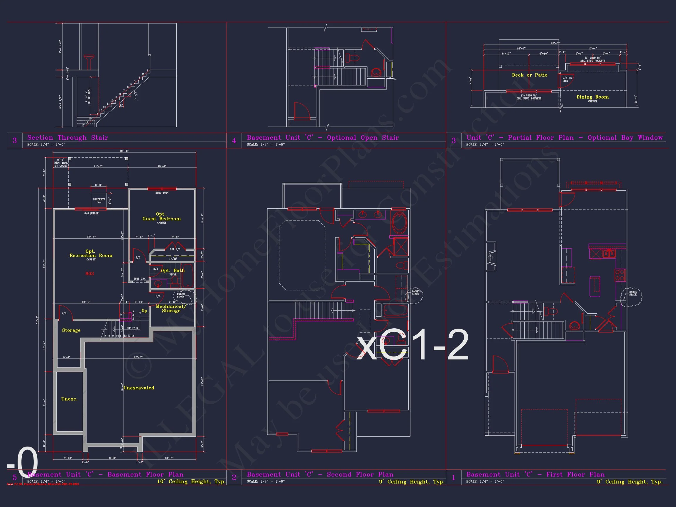 Stylish 2-Bedroom Townhome Blueprint - 2-Story CAD Design