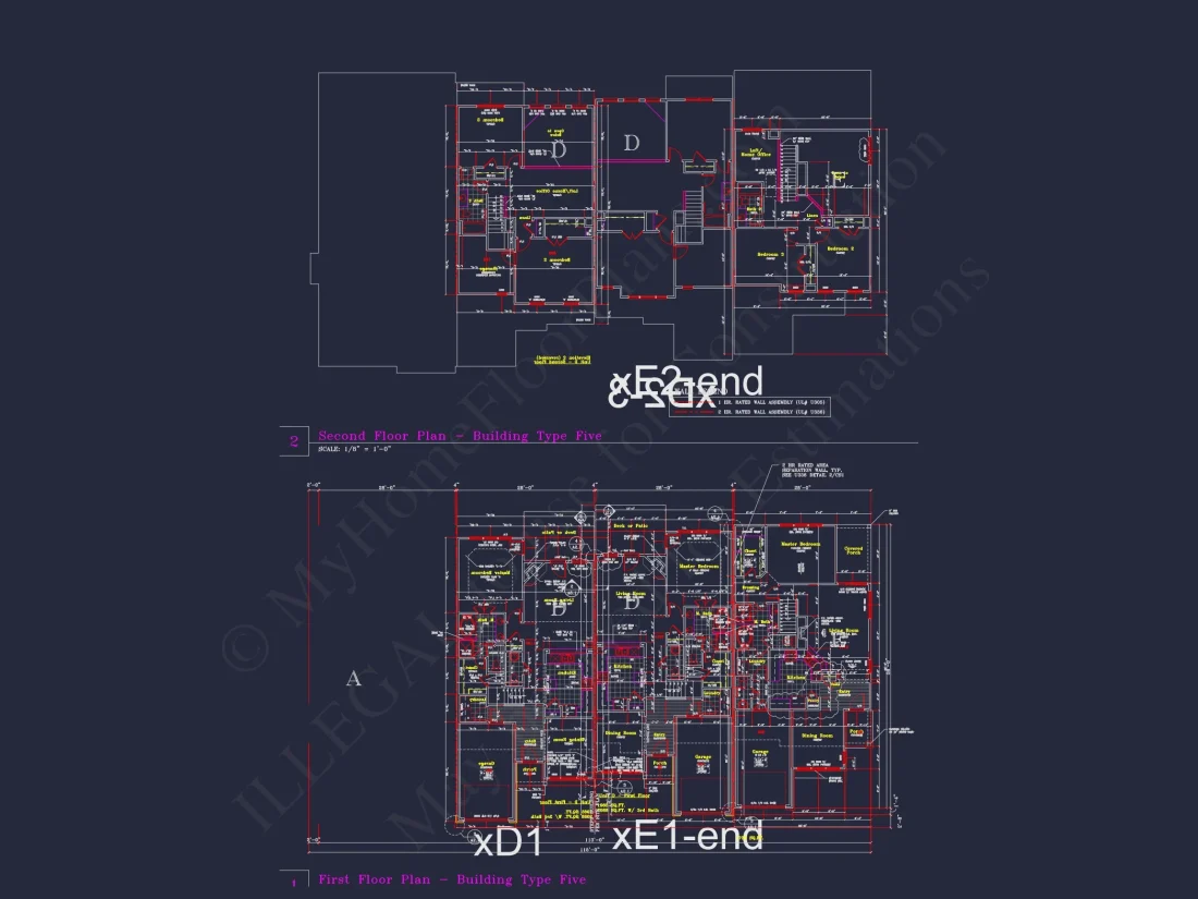 Stylish 2-Bedroom Townhome Blueprint - 2-Story CAD Design