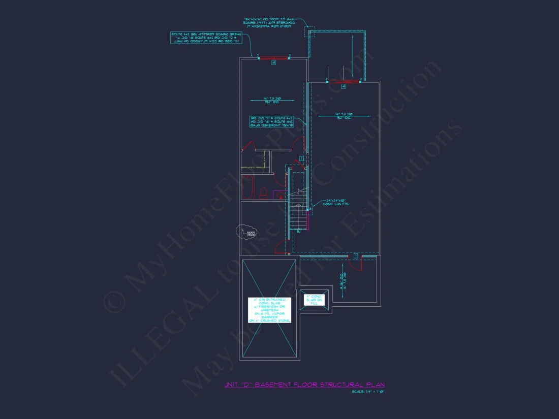 Stylish 3-Bedroom Townhome Plan with CAD and Blueprints